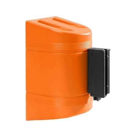 QUEUE SOLUTIONS WallPro 300, Orange, 7.5' Yellow/Black BEWARE OPEN PIT Belt WP300O-YBBOP75